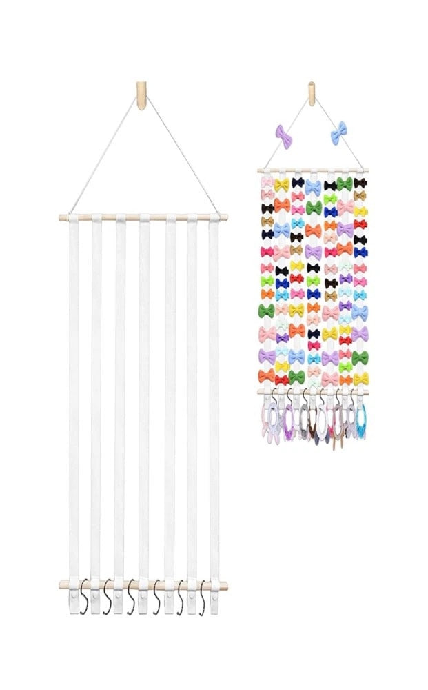 Baby Hair Accessory Hanging Storage Display (60+ headbands & 40+ bow clips