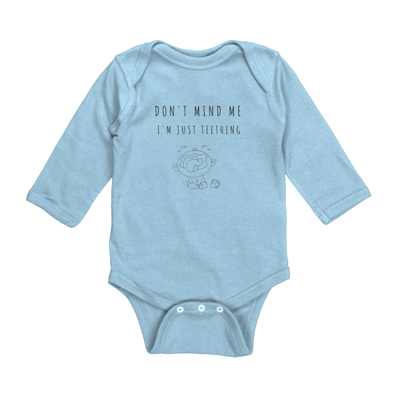Don't Mind Me - I'm Just Teething - Long Sleeve Onesie - LC
