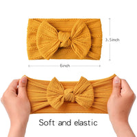 Thumbnail for Newborn Baby Headbands - Fashionable and Soft - Wide Elastic Knit Band With Bow (32 Colors)
