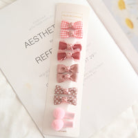 Thumbnail for Adorable Bowknot Hair Accessories for Children - Floral Plaid Dot Baby Girl Hairpin Sets (10/5Pcs)