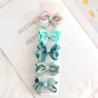 Thumbnail for Adorable Bowknot Hair Accessories for Children - Floral Plaid Dot Baby Girl Hairpin Sets (10/5Pcs)