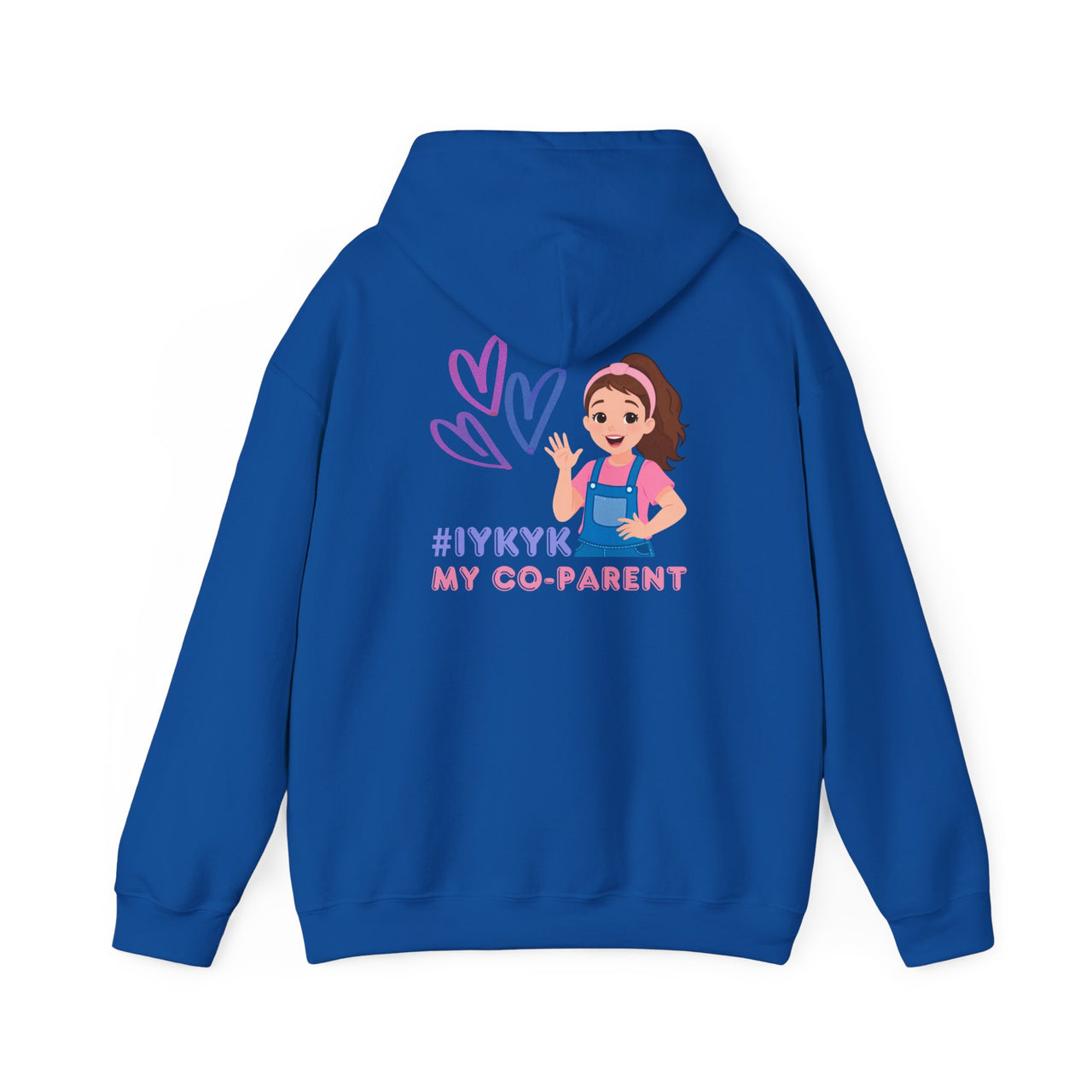 IYKYK Co-Parent Rachel Coffee Hoodie | Cute Cartoon Mom Graphic Slip Over Sweatshirt Hoodie