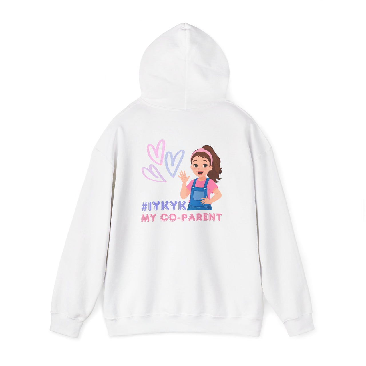 IYKYK Co-Parent Rachel Coffee Hoodie | Cute Cartoon Mom Graphic Slip Over Sweatshirt Hoodie