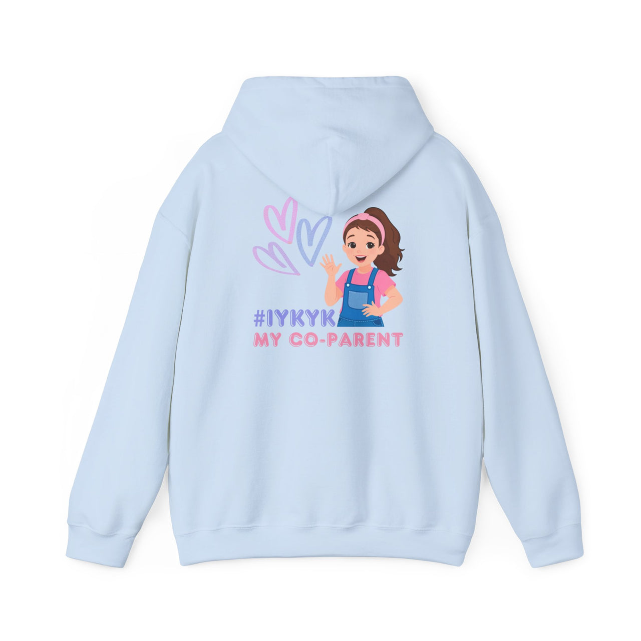 IYKYK Co-Parent Rachel Coffee Hoodie | Cute Cartoon Mom Graphic Slip Over Sweatshirt Hoodie