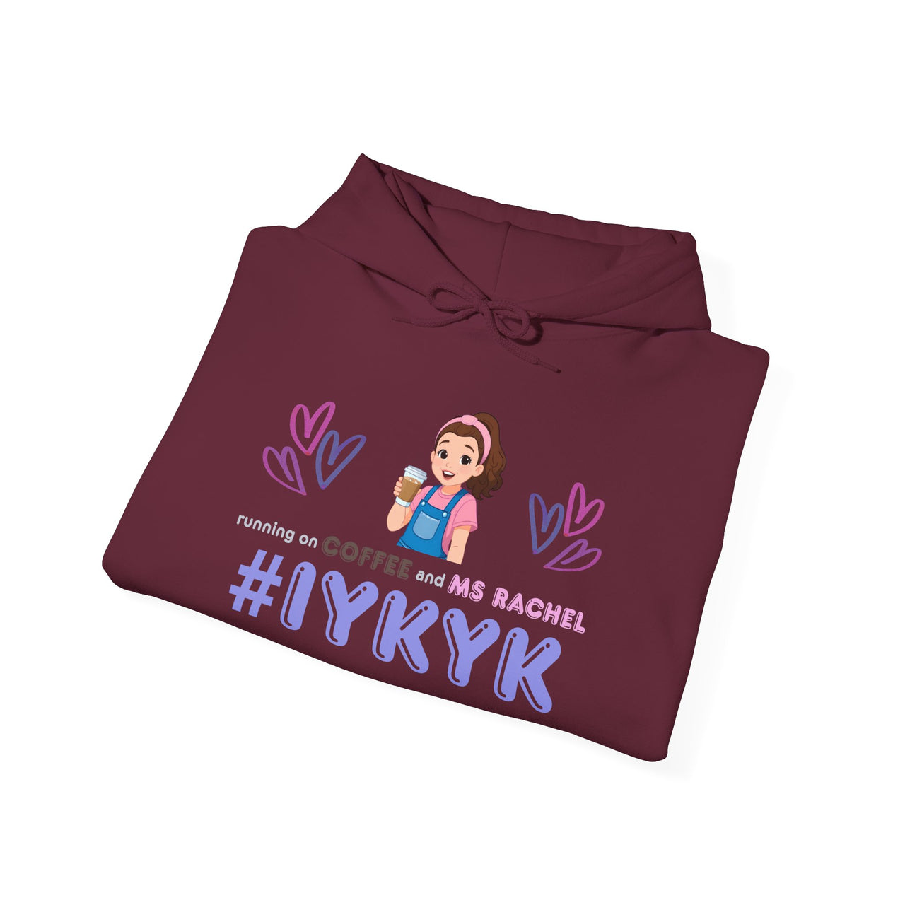 IYKYK Co-Parent Rachel Coffee Hoodie | Cute Cartoon Mom Graphic Slip Over Sweatshirt Hoodie