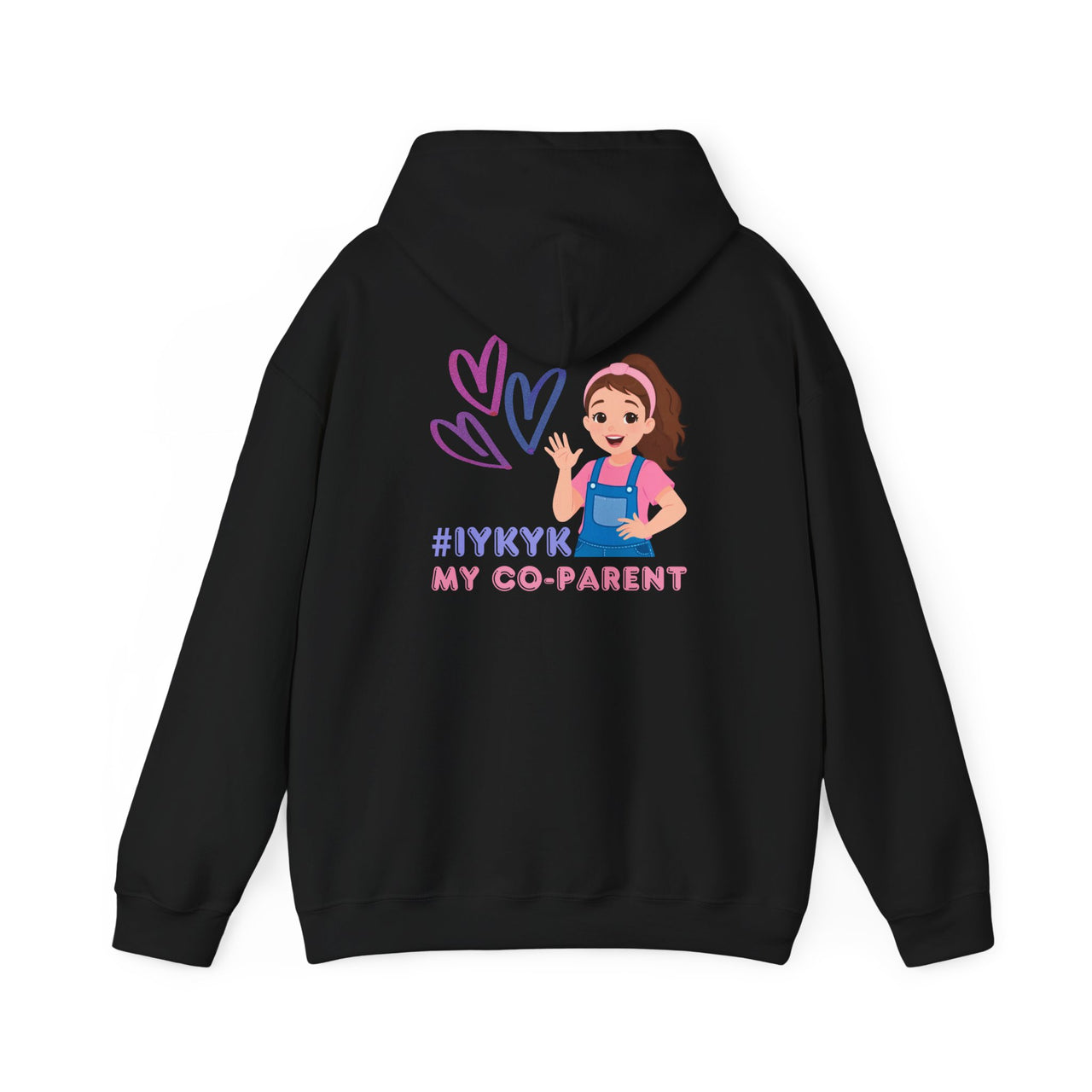 IYKYK Co-Parent Rachel Coffee Hoodie | Cute Cartoon Mom Graphic Slip Over Sweatshirt Hoodie