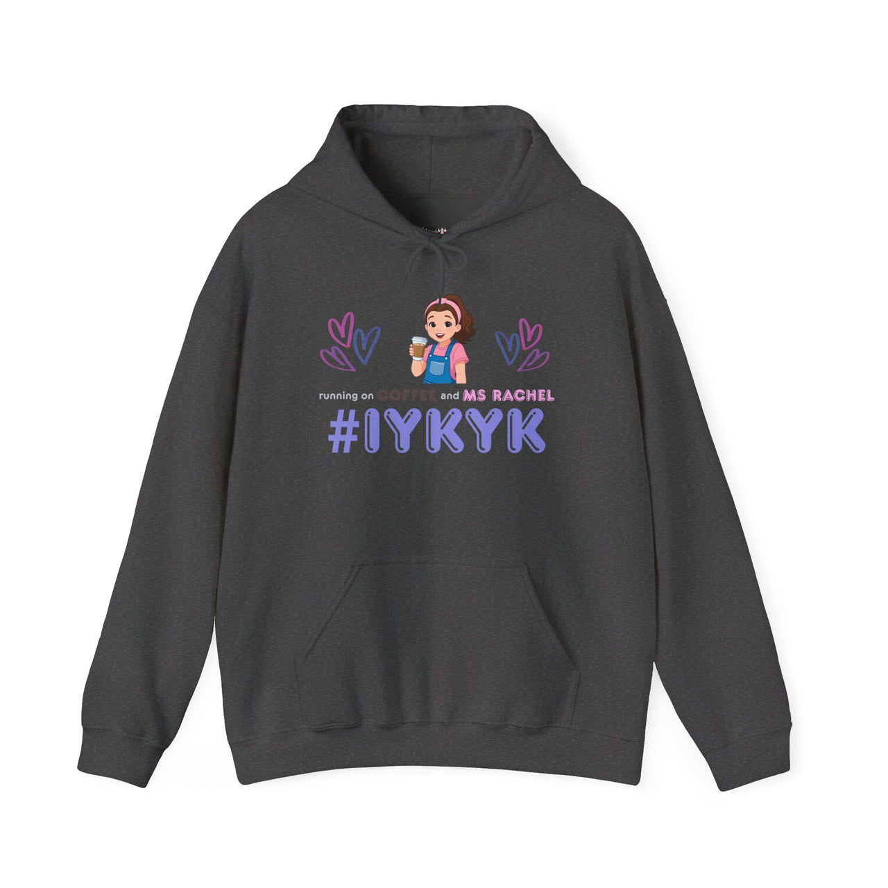 IYKYK Co-Parent Rachel Coffee Hoodie | Cute Cartoon Mom Graphic Slip Over Sweatshirt Hoodie