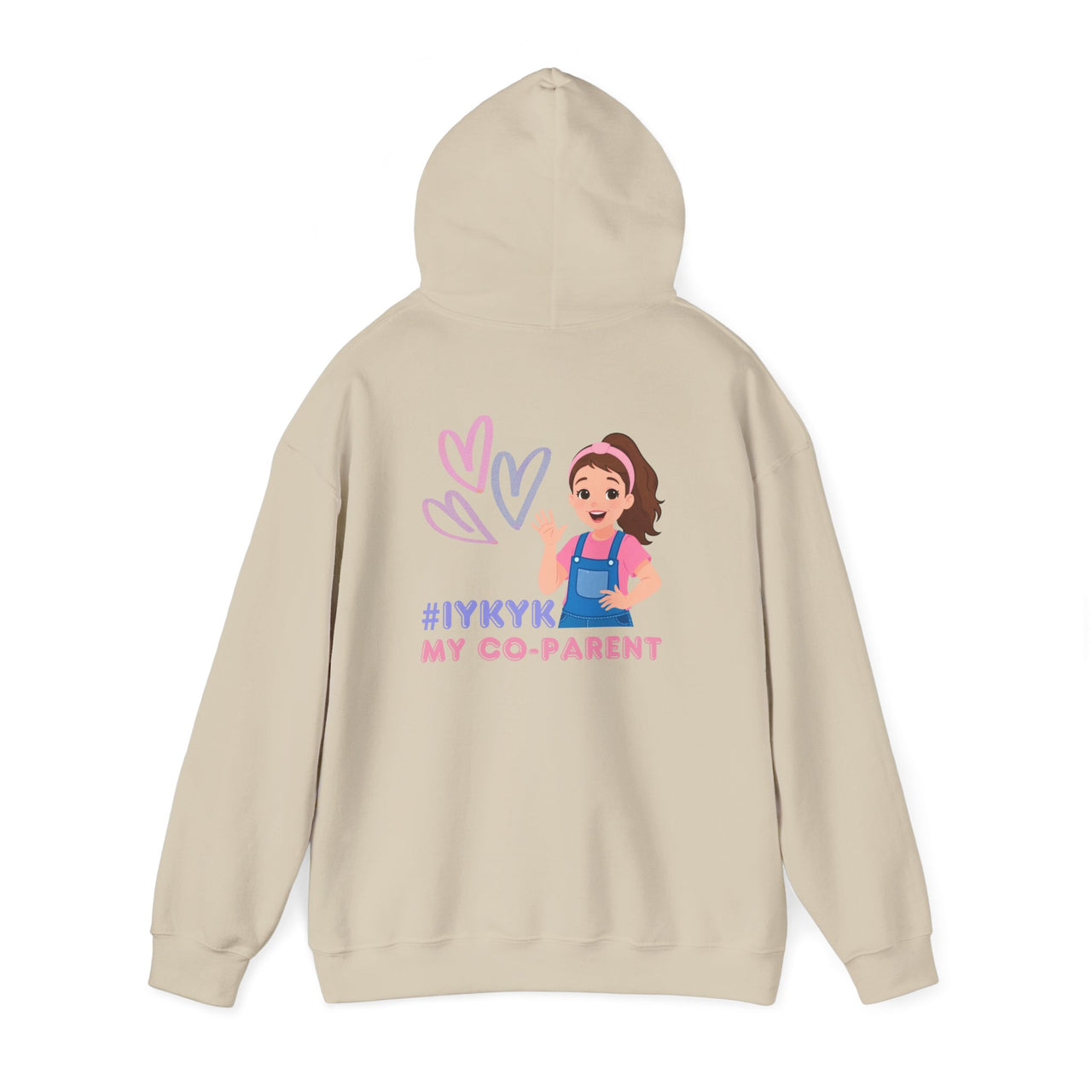 IYKYK Co-Parent Rachel Coffee Hoodie | Cute Cartoon Mom Graphic Slip Over Sweatshirt Hoodie