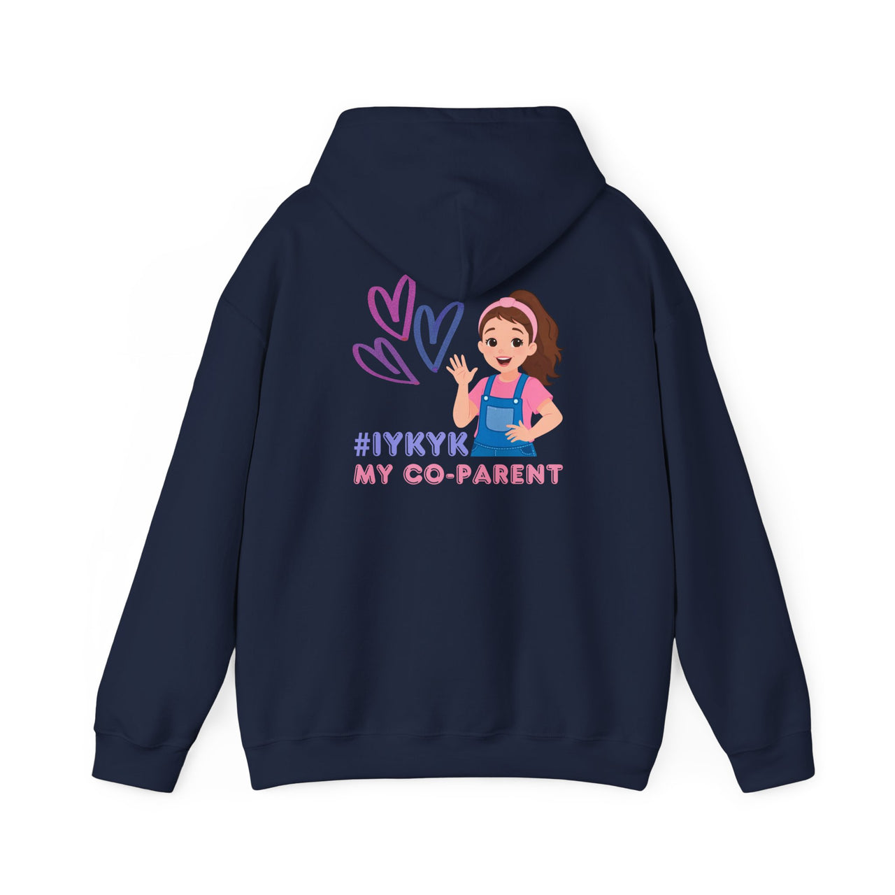 IYKYK Co-Parent Rachel Coffee Hoodie | Cute Cartoon Mom Graphic Slip Over Sweatshirt Hoodie