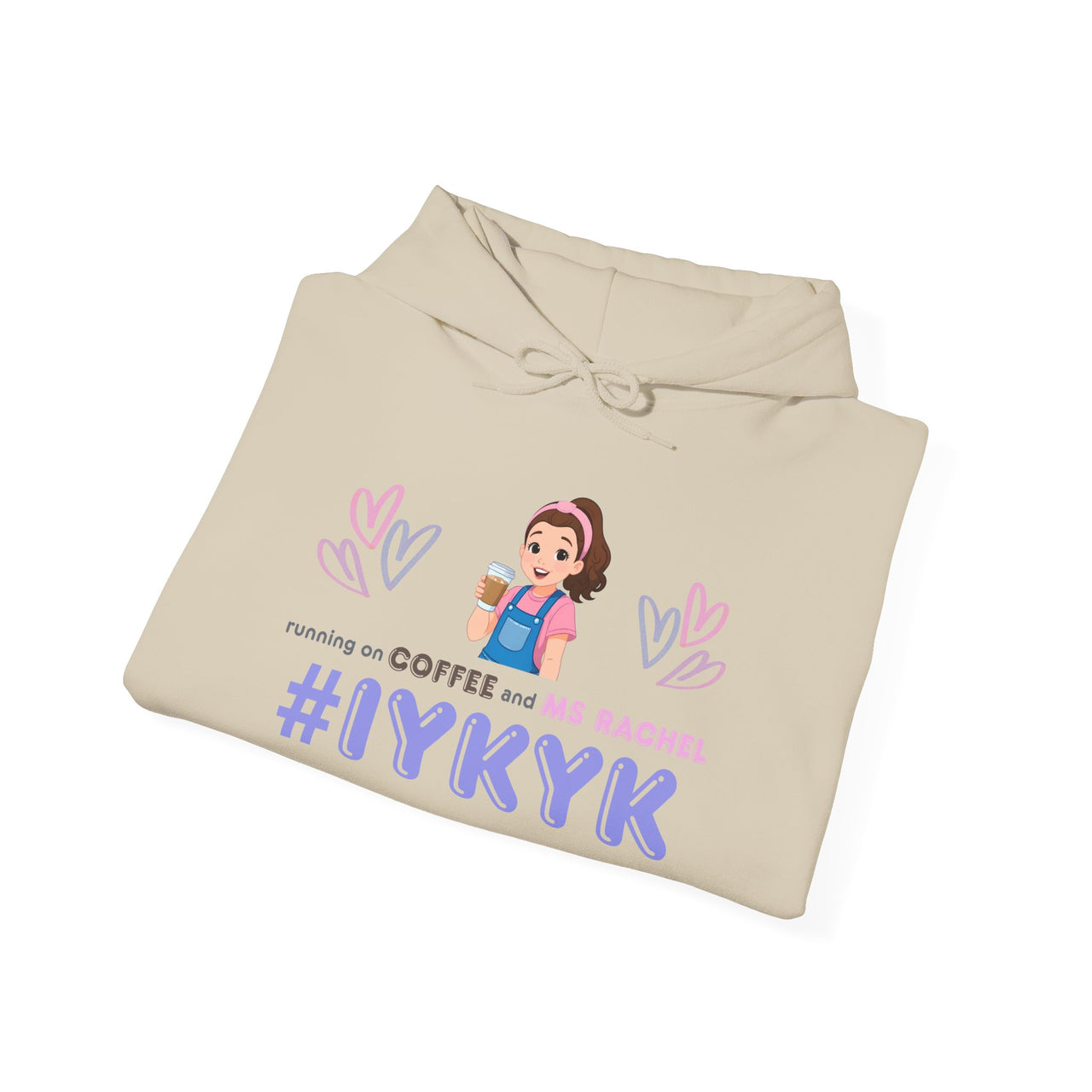 IYKYK Co-Parent Rachel Coffee Hoodie | Cute Cartoon Mom Graphic Slip Over Sweatshirt Hoodie
