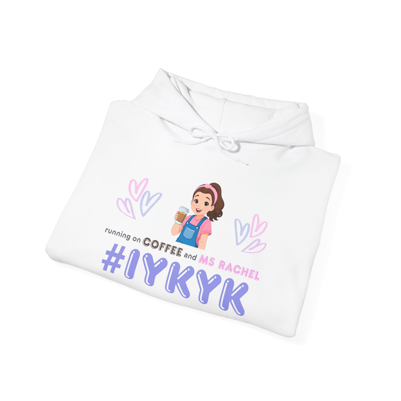 IYKYK Co-Parent Rachel Coffee Hoodie | Cute Cartoon Mom Graphic Slip Over Sweatshirt Hoodie