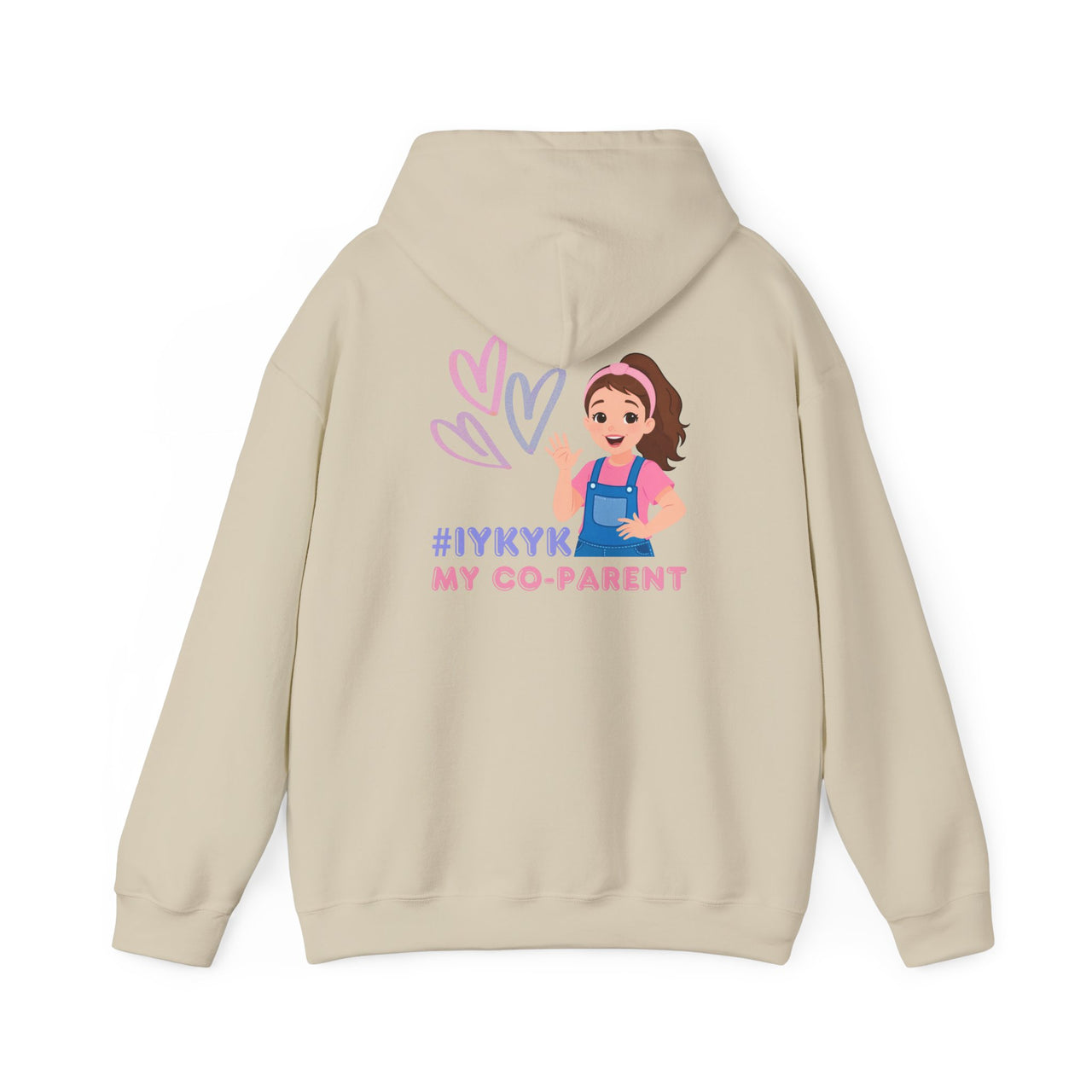 IYKYK Co-Parent Rachel Coffee Hoodie | Cute Cartoon Mom Graphic Slip Over Sweatshirt Hoodie