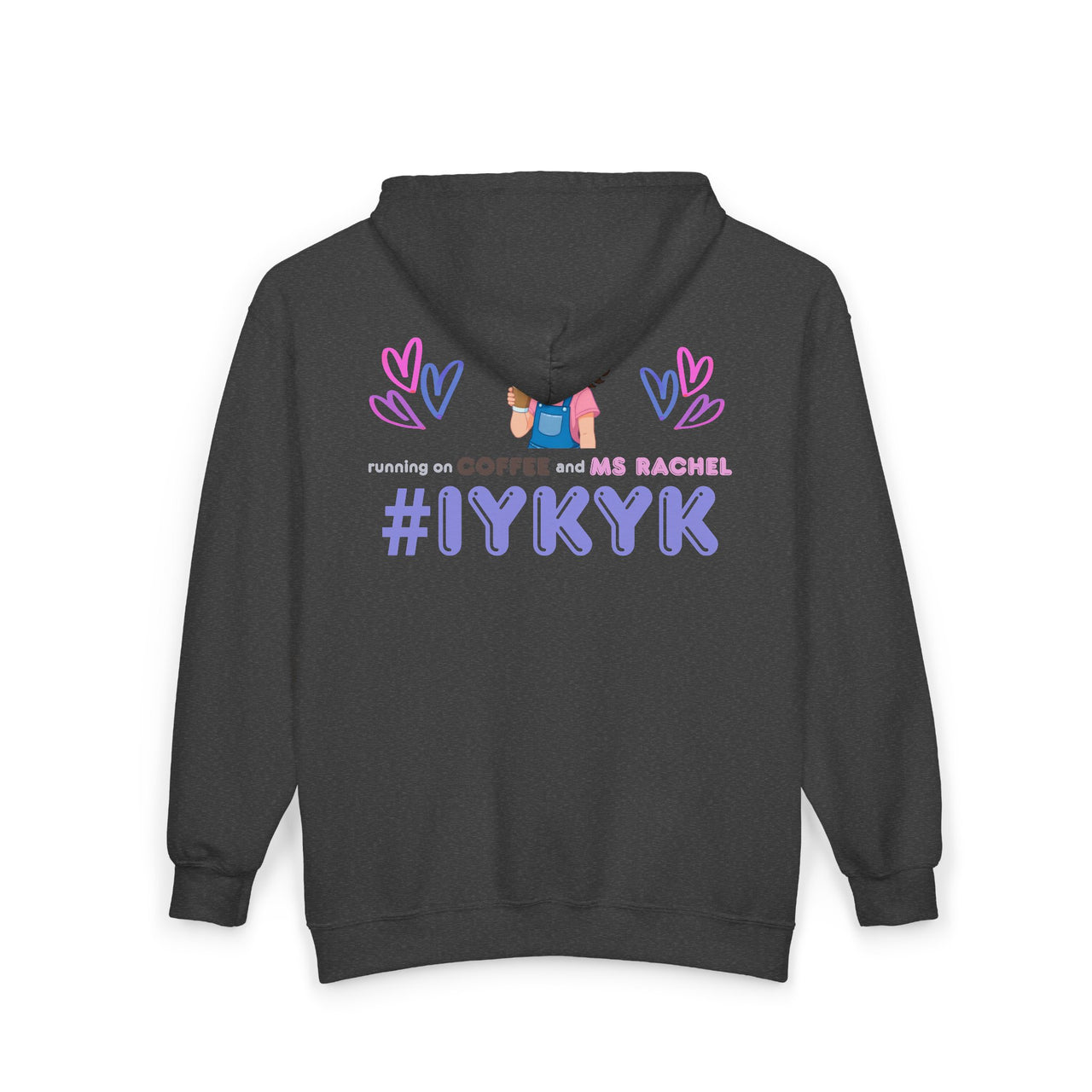 IYKYK Co-Parent Rachel Coffee Hoodie | Cute Cartoon Mom Graphic Zip Sweatshirt Hoodie