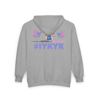 Thumbnail for IYKYK Co-Parent Rachel Coffee Hoodie | Cute Cartoon Mom Graphic Zip Sweatshirt Hoodie