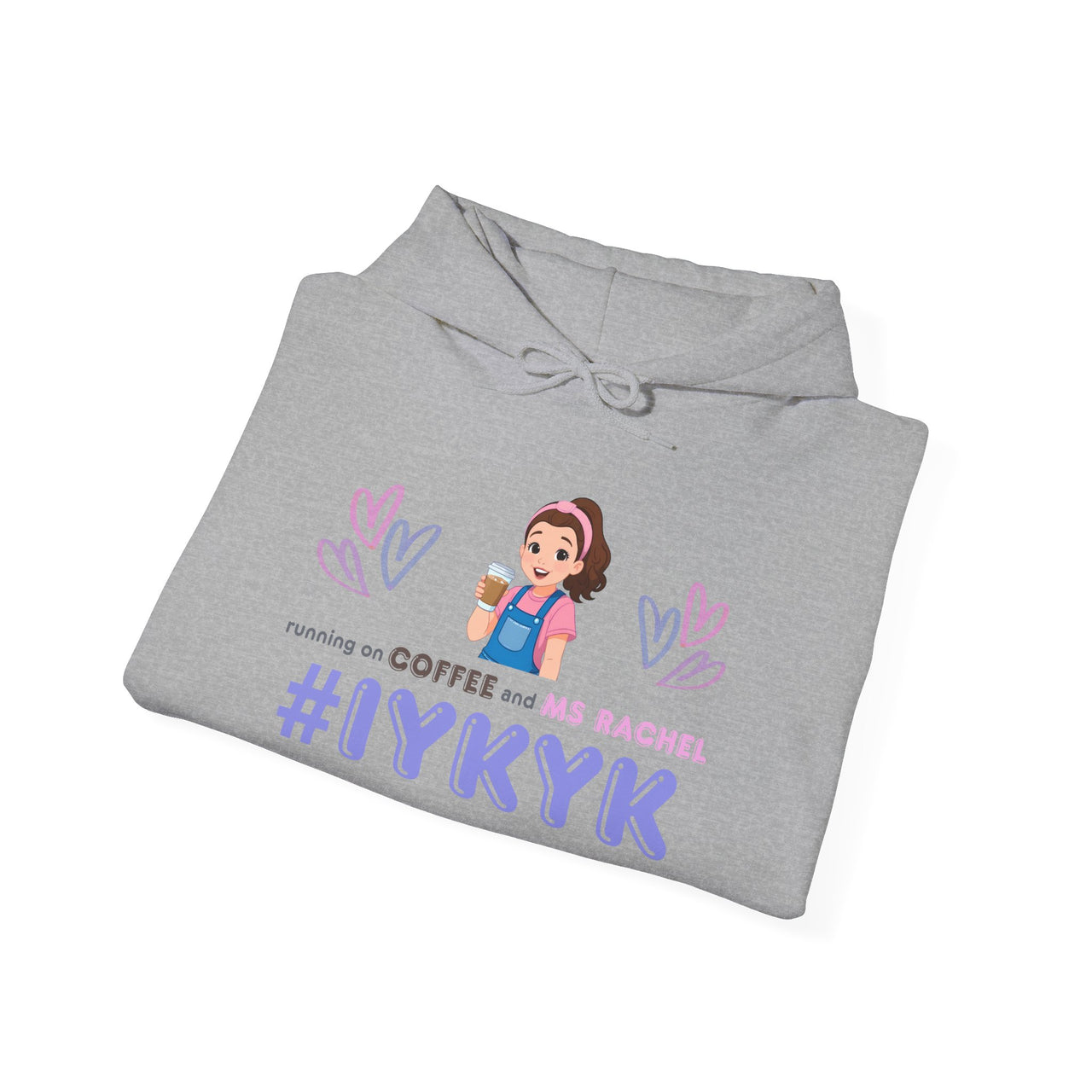 IYKYK Co-Parent Rachel Coffee Hoodie | Cute Cartoon Mom Graphic Slip Over Sweatshirt Hoodie