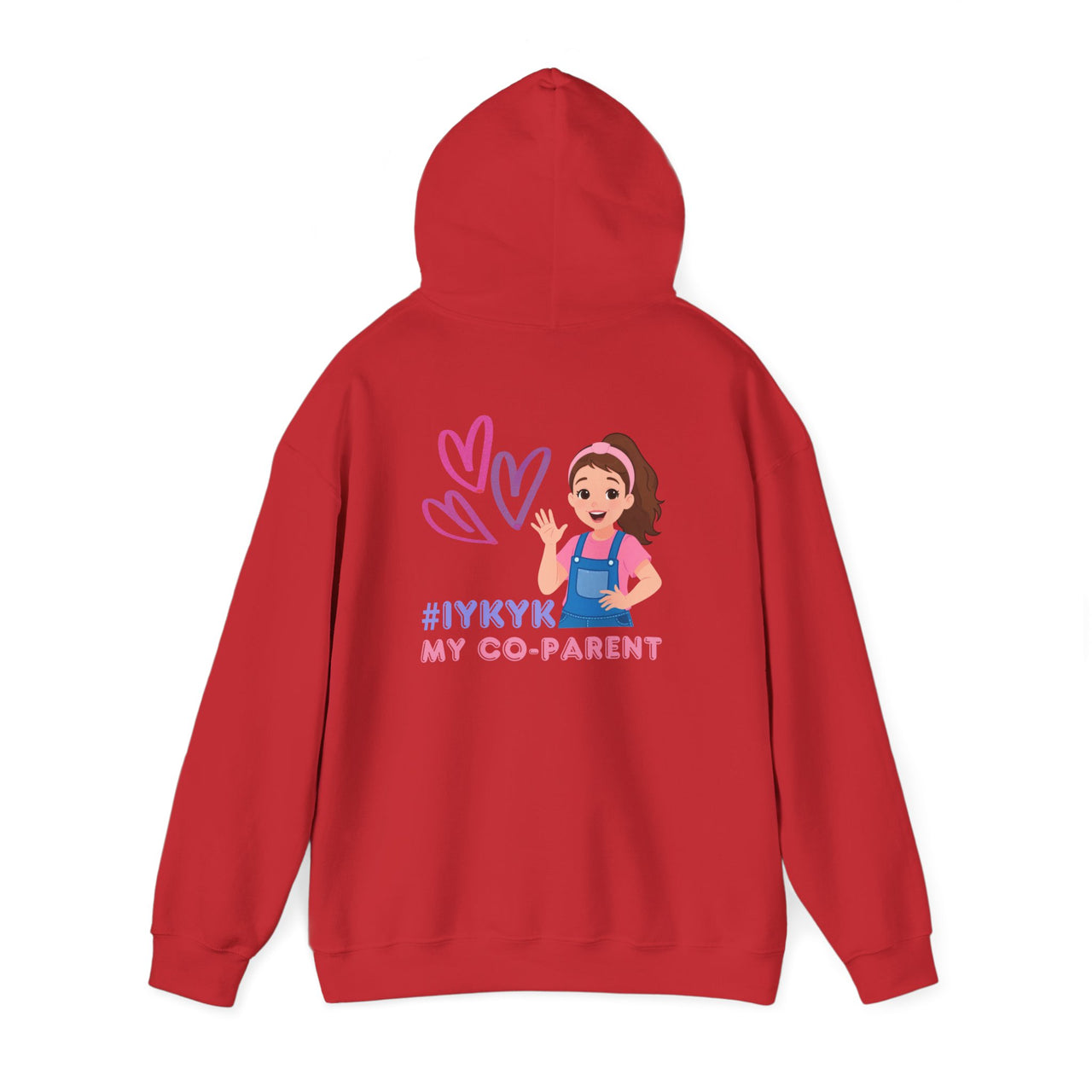 IYKYK Co-Parent Rachel Coffee Hoodie | Cute Cartoon Mom Graphic Slip Over Sweatshirt Hoodie