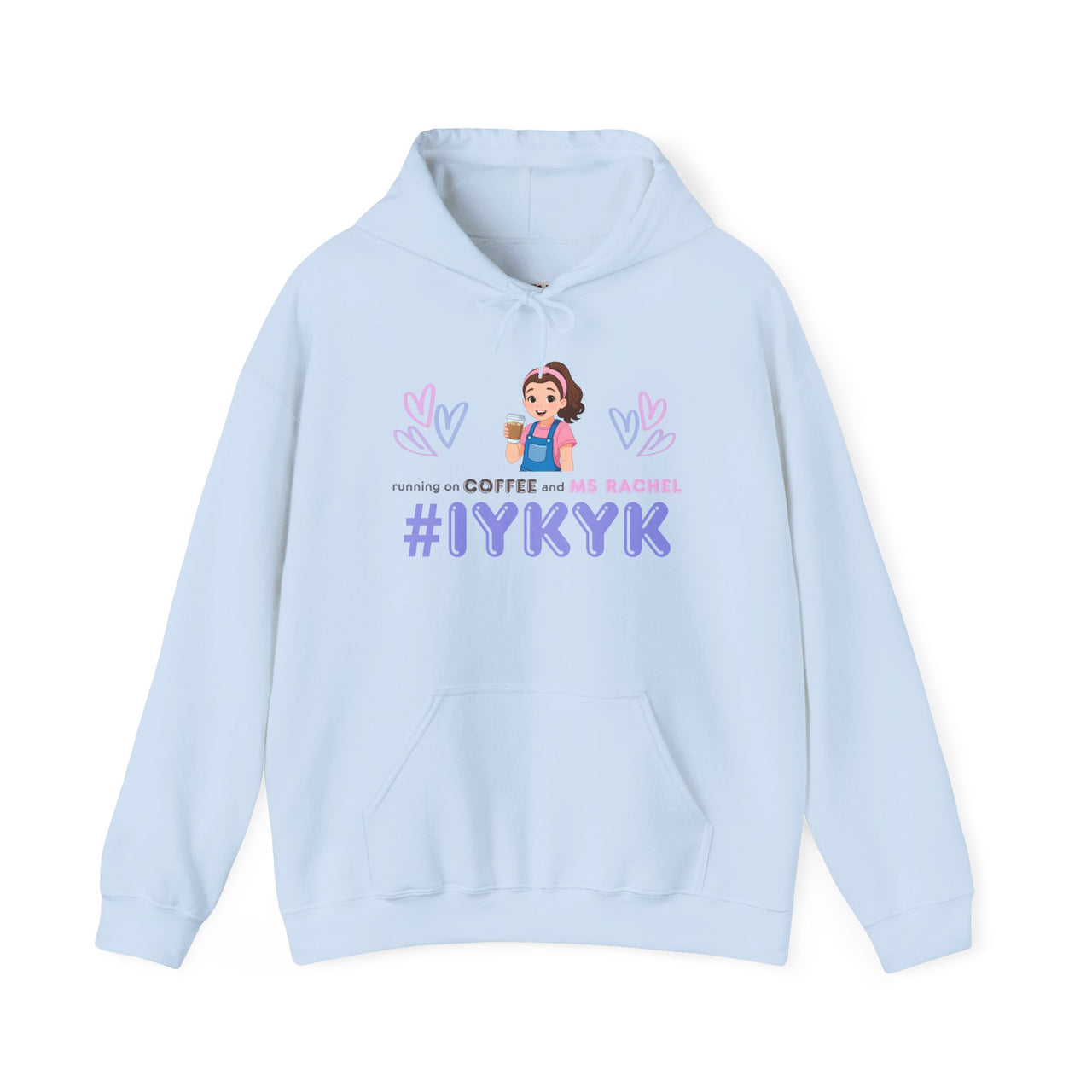 IYKYK Co-Parent Rachel Coffee Hoodie | Cute Cartoon Mom Graphic Slip Over Sweatshirt Hoodie