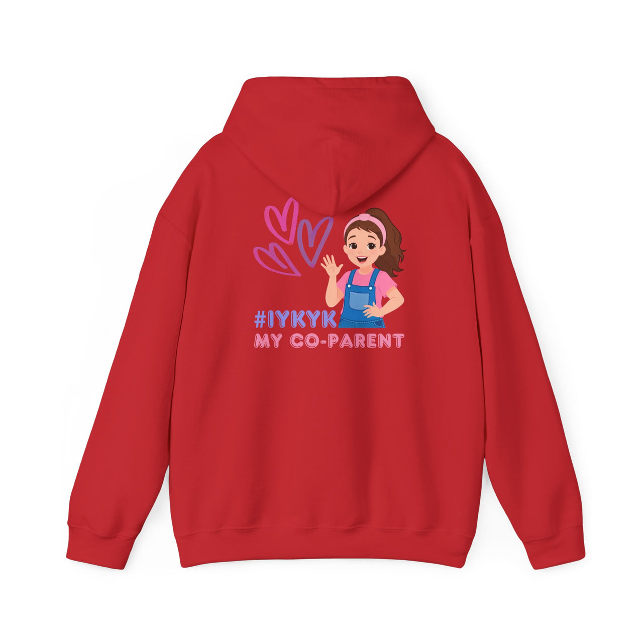 IYKYK Co-Parent Rachel Coffee Hoodie | Cute Cartoon Mom Graphic Slip Over Sweatshirt Hoodie