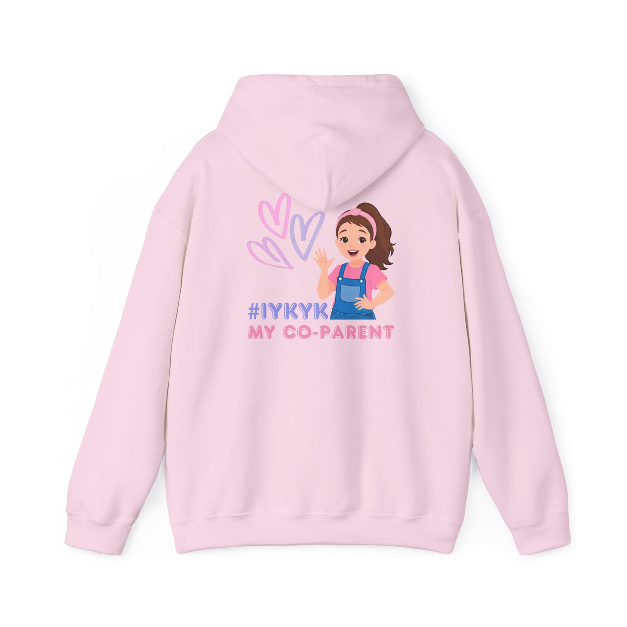 IYKYK Co-Parent Rachel Coffee Hoodie | Cute Cartoon Mom Graphic Slip Over Sweatshirt Hoodie