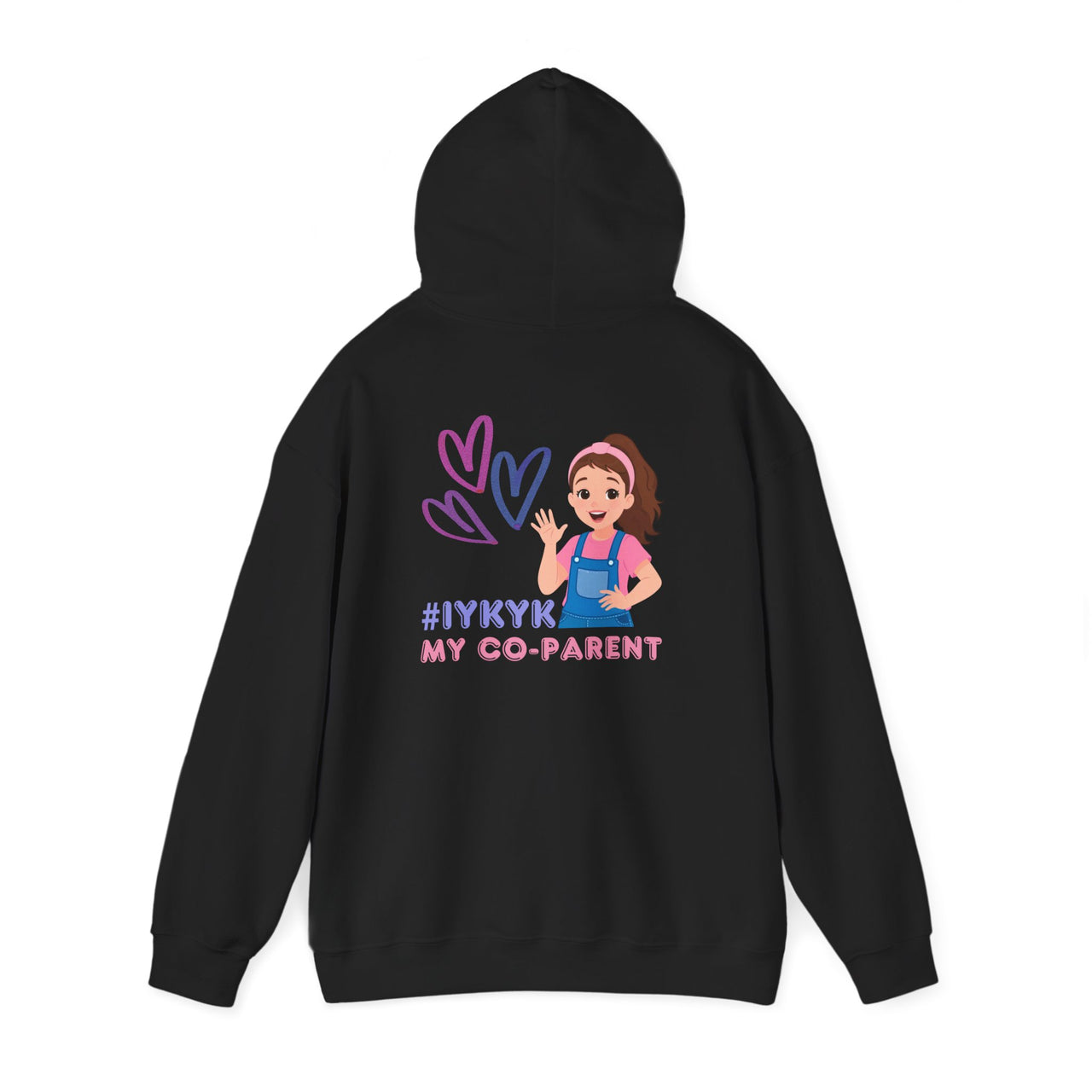 IYKYK Co-Parent Rachel Coffee Hoodie | Cute Cartoon Mom Graphic Slip Over Sweatshirt Hoodie