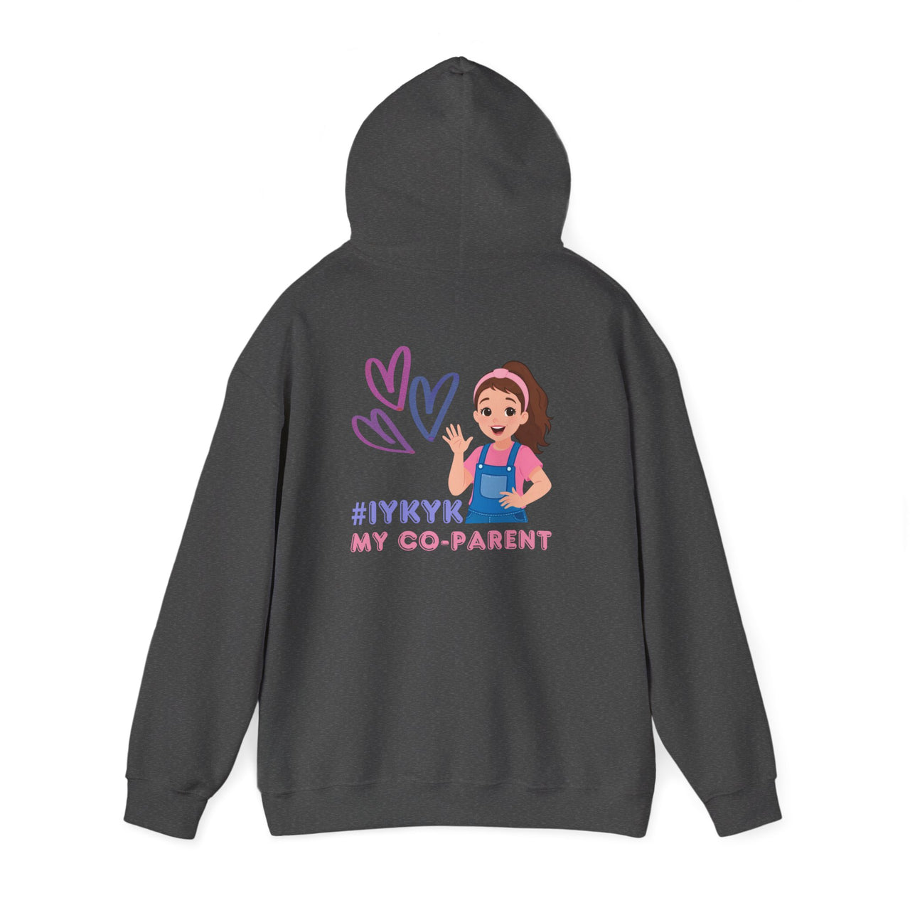 IYKYK Co-Parent Rachel Coffee Hoodie | Cute Cartoon Mom Graphic Slip Over Sweatshirt Hoodie