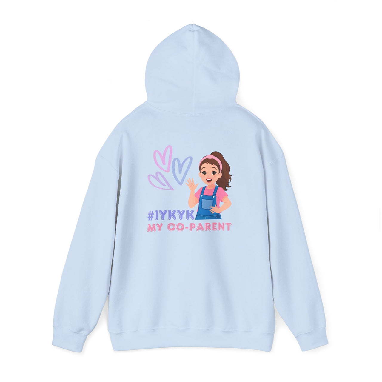 IYKYK Co-Parent Rachel Coffee Hoodie | Cute Cartoon Mom Graphic Slip Over Sweatshirt Hoodie