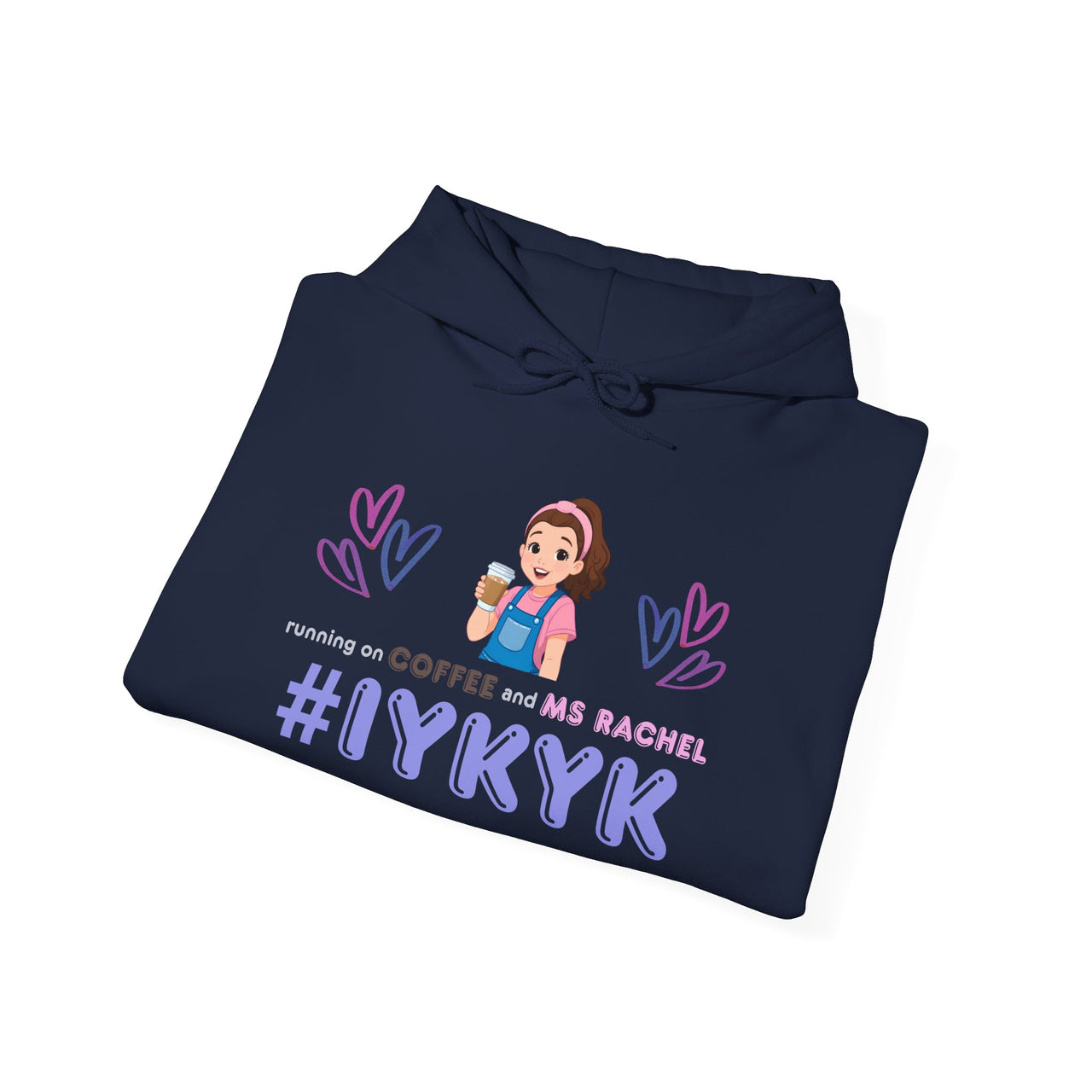 IYKYK Co-Parent Rachel Coffee Hoodie | Cute Cartoon Mom Graphic Slip Over Sweatshirt Hoodie