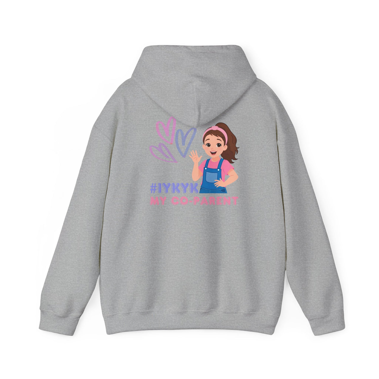 IYKYK Co-Parent Rachel Coffee Hoodie | Cute Cartoon Mom Graphic Slip Over Sweatshirt Hoodie
