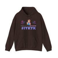 Thumbnail for IYKYK Co-Parent Rachel Coffee Hoodie | Cute Cartoon Mom Graphic Slip Over Sweatshirt Hoodie
