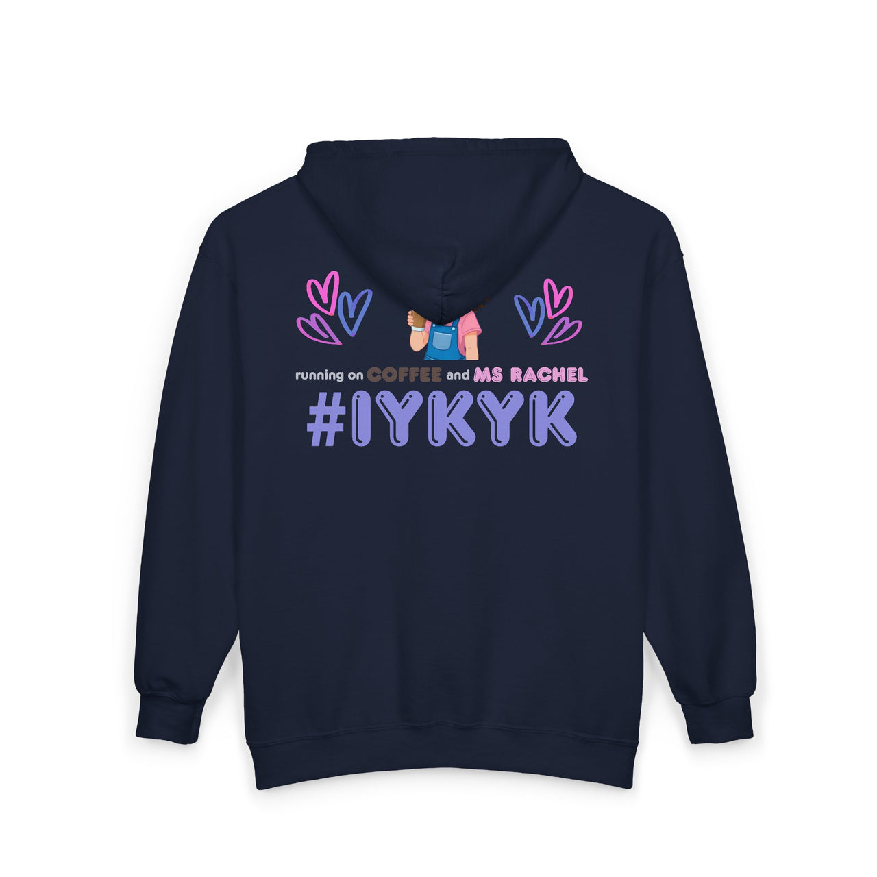 IYKYK Co-Parent Rachel Coffee Hoodie | Cute Cartoon Mom Graphic Zip Sweatshirt Hoodie