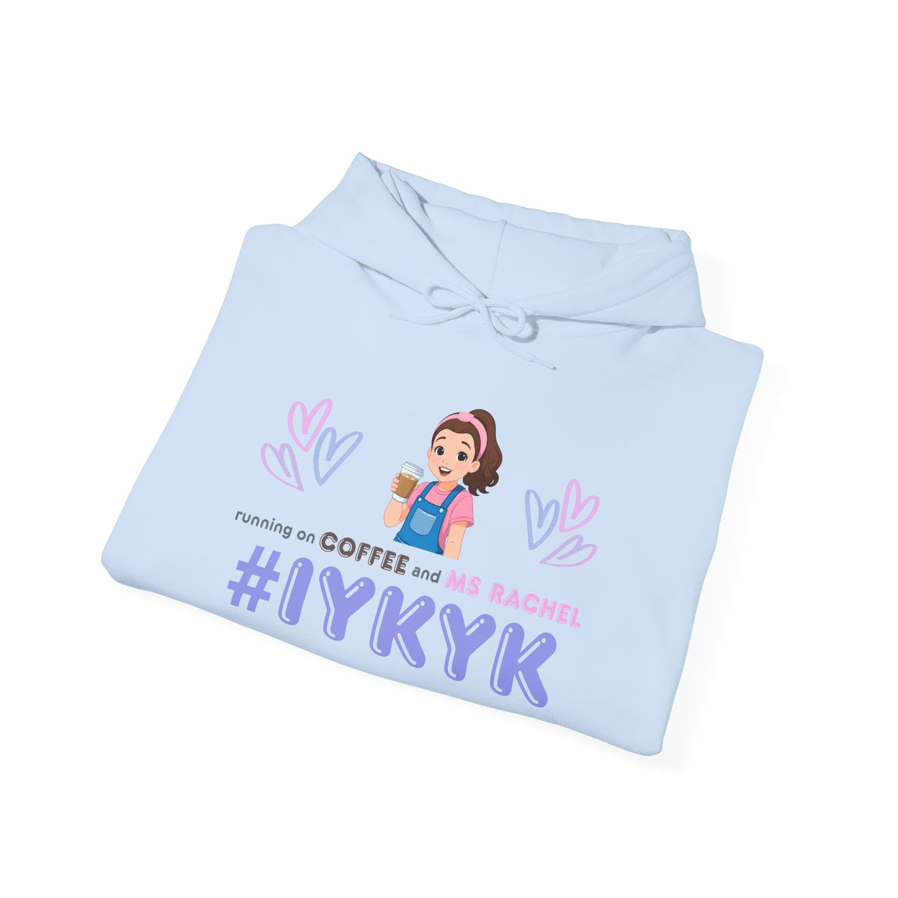 IYKYK Co-Parent Rachel Coffee Hoodie | Cute Cartoon Mom Graphic Slip Over Sweatshirt Hoodie