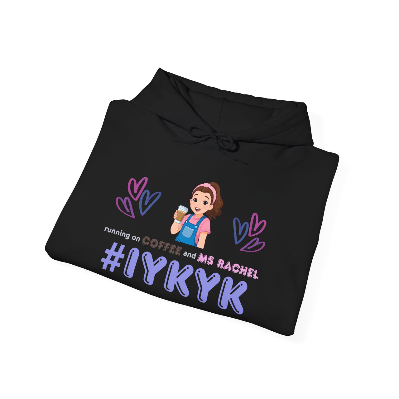 IYKYK Co-Parent Rachel Coffee Hoodie | Cute Cartoon Mom Graphic Slip Over Sweatshirt Hoodie