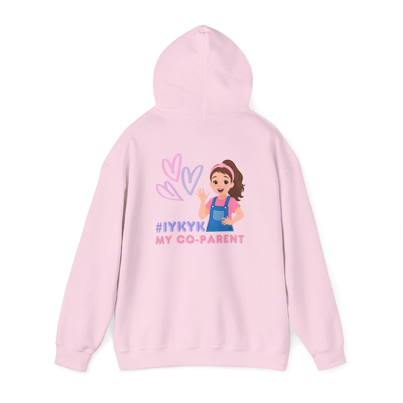 IYKYK Co-Parent Rachel Coffee Hoodie | Cute Cartoon Mom Graphic Slip Over Sweatshirt Hoodie