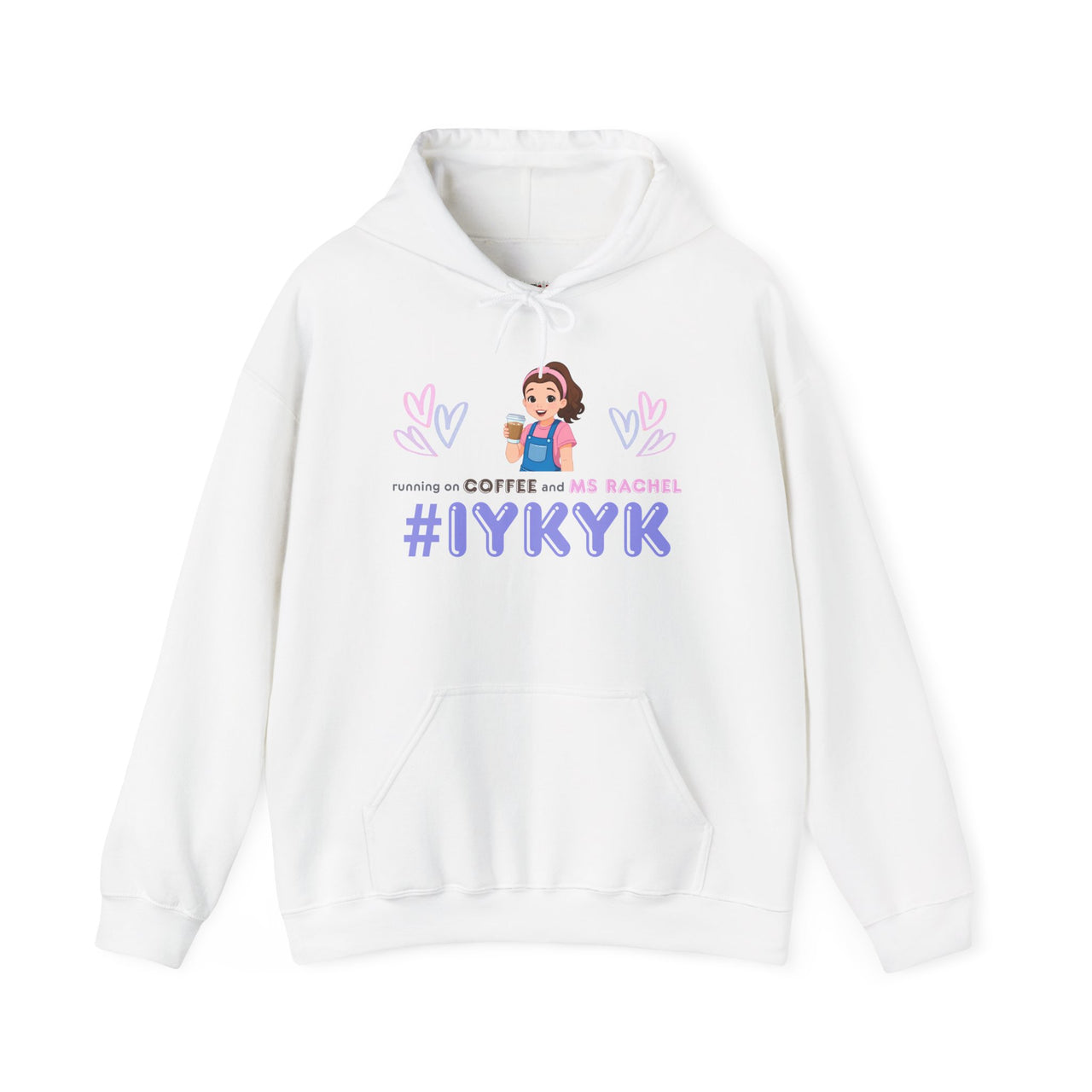 IYKYK Co-Parent Rachel Coffee Hoodie | Cute Cartoon Mom Graphic Slip Over Sweatshirt Hoodie